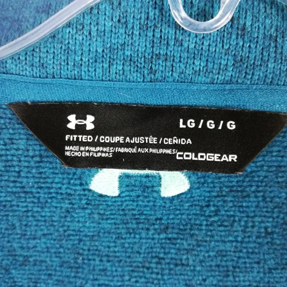Under‎ Armour Womens Jacket Storm Coldgear Fitted Blue 1/2 Zip Waist Length L